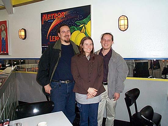 Jeff, Sally and Jake at Sparky's: 